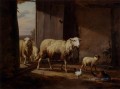 牧草地から戻る羊 オイゲン・フェルベックホーフェン 動物
